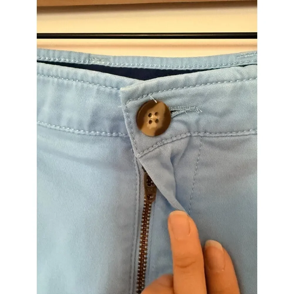 Crown & Ivy Mens Motion Flex Shorts Size 34 Blue Chino Stretch Preppy Cotton